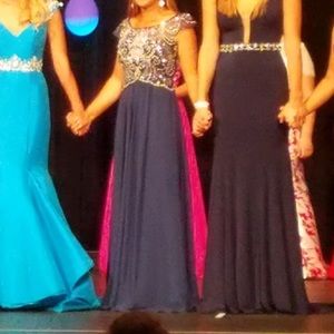 Navy and silver dress